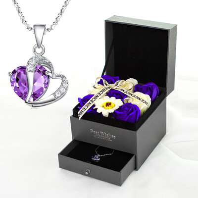 

Star soap flower drawer gift box heart has your suit purple flower purple heart has a silver necklace