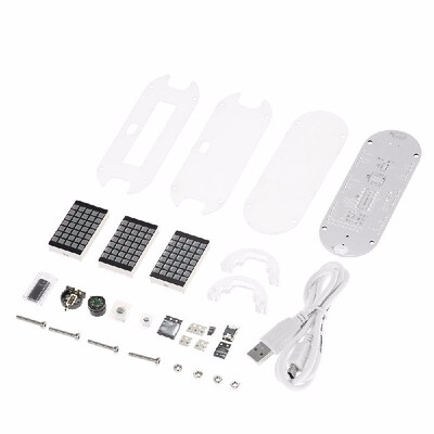 

DIY Digital LED Clock Kit DS3231 High Precision Touch Key Control Clock Adjustable Brightness Dot Matrix Temperature Date Time Dis