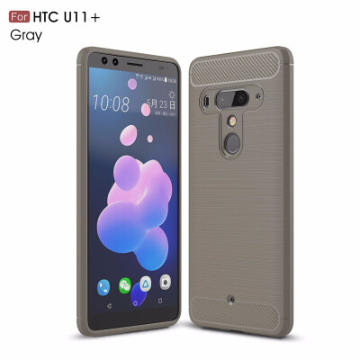 

Goowiiz Phone Case For HTC U12 Plus Fashion Slim Carbon Fiber TPU Soft Silicone Prevent falling