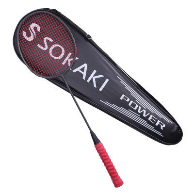 

Sokaqi SOKAKI 30 pounds ultra light 5U full carbon badminton racket solid color training shot black shot 1 stick has threaded wrapped hand gel