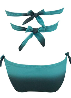 

2018 Gradient Cross Halter Tie Strap Backless Push Up Bandage Bikini Set