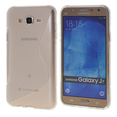 

MOONCASE Galsxy J7 Case  - Line Flexible Durable Silicone Gel TPU Skin Slim Case Cover for Samsung Galsxy J7 Clear