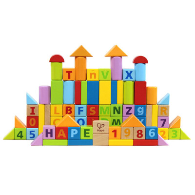

Germany Hape toys 80 puzzle building blocks E8022 European origin of beech children puzzle early education enlightenment 1 year old