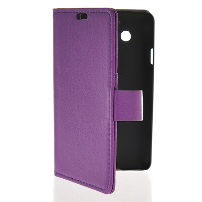 

MOONCASE Slim Leather Side Flip Wallet Card Slot Pouch Stand Back чехол для LG L60 Purple