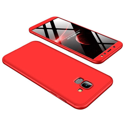 

MOONCASE Three-parts structure design Full Protection Hard Plastic Combination Case for Samsung Galaxy A6 2018 Red