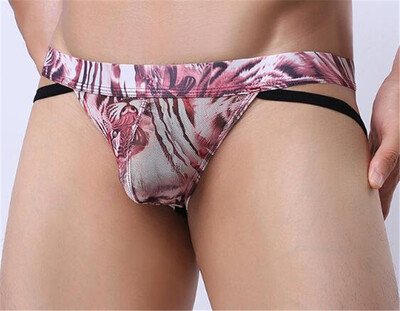 

T-shaped underwear printed double - tone trousers U-convex sexy briefs foreign trade mens underwear