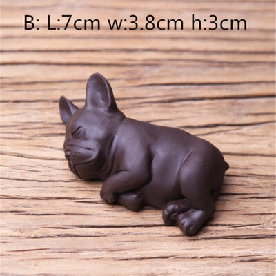 

Tea Dog Creative Purple sand bully Tea Pet Home Decoration figurines Lucky Zodiac Puppy tea accessories