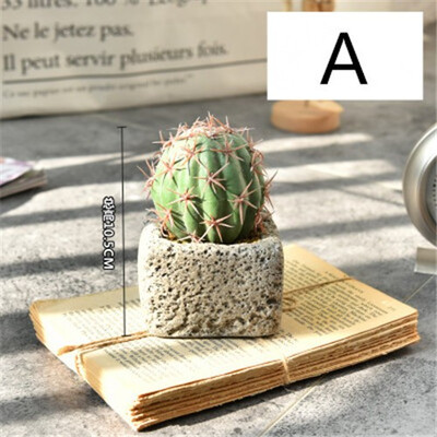 

Retro creative cement basin small&medium simulation resin cactus Nordic living room decoration floor immortal column plant pot
