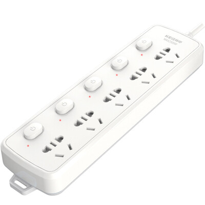 

Korean electric KEG new national standard socket plug strip board wiring board home security tow board HD-ZS-05K5-A 5 plug full length 3 m independent switch 10A2500W