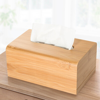 

Jinlongxing glosen simple creative bamboo tissue box home living room bathroom tray office coffee table desktop paper box large rectangular bamboo color