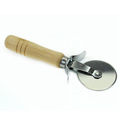 

UpperX Stainless Steel Wood Handle Pizza Wheel Cutter Pastry Pasta Dough Crimper 2cm x 55cm x 17cm