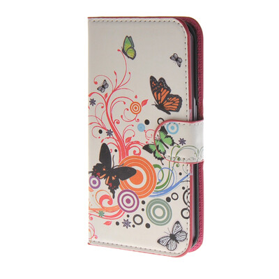 

MOONCASE Butterfly style Leather Side Flip Wallet Card Slot Stand Pouch ЧЕХОЛ ДЛЯ Samsung Galaxy S6 Edge