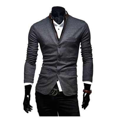 

Zogaa Mens Suit New Slim Stand collar Single-breasted