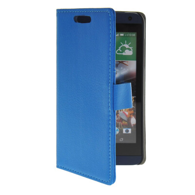 

MOONCASE Slim Leather Flip Wallet Card Pouch with Kickstand Shell Back ЧЕХОЛ ДЛЯ HTC Desire 610 Blue