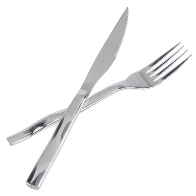 

Jingdong supermarket Jirui chopsticks knife&fork classic series of stainless steel wave snake type 1 steak table knife fork tableware two sets of CZ5030