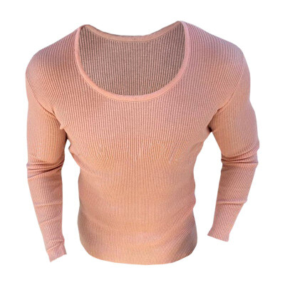 

Pure Color Long Sleeved Round Collar Knitwear for Men