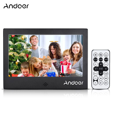 

Andoer 7 LED Digital Photo Frame 720P Video Music Calendar Clock TXT Player 1024 600 Resolution Metal Frame with Remote Control