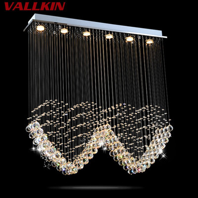 

Square Ceiling Chandeliers Lamps Crystal Hanging Pendant Lamp Chandelier Fixtures For Villa Mall Dining Room Living room