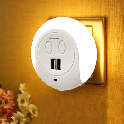 

BRELONG XC - 016 2 USB Ports Charger Light-sensor Night Light Applicable computer mobile phone iPad camera