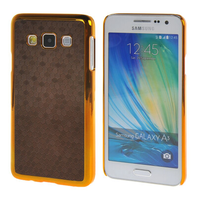 

MOONCASE Galsxy A3 Case Gold Chrome Scale films Style Hard Back Case Cover for Samsung Galsxy A3 Coffee