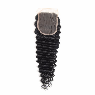 

Unprocessed Virgin Brazilian Lace Closure Deep Wave 8A 4x4 Swiss Lace Closure Brazilian Deep Curly Lace Closure