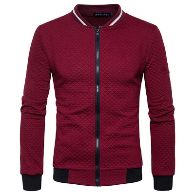 

Mens Active Jacket Coat Long Sleeve Casual Patchwork Stand Collar Zipper Sweatshirt