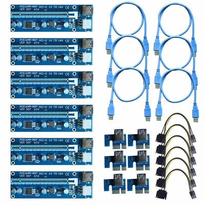 

Mining Card Latest PCI-E Express Cable 1X TO 16X Graphics Extension Ethereum ETH Mining Powered Riser Board Adapter Card 60cm US