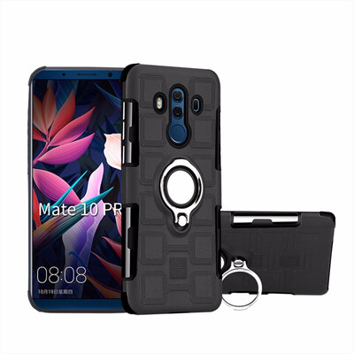 

SHS Phone Case For Huawei Mate 10 ProP9 Lite MiniMate Lite Pro Luxury Armor Ring Bracket Silicon TPU Lattice texture