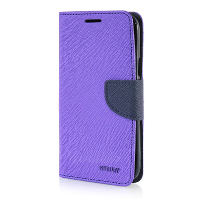 

MOONCASE Leather Side Flip Wallet Card Slot Pouch Stand ЧЕХОЛ ДЛЯ Samsung Galaxy Grand 3 / Grand Max G7200 Pueple
