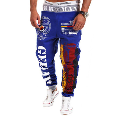 

CT&HF Men Contracted Loose Letters Printed Pants Leisure Fashion Sports Pants Spring Cotton Handsome Personality trousers