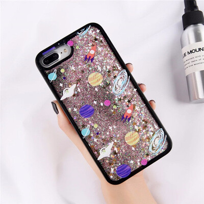 

Glitter Bottle Quicksand Dynamic Phone Case Bling Flowing Sequins Cases For iPhone 8 7 6 6s Plus X
