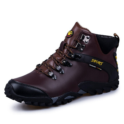 

2018 Men Snow Boots Waterproof Men Footwear Winter Ankle Boots Fur Breathable Men Winter Shoes 3 Colors