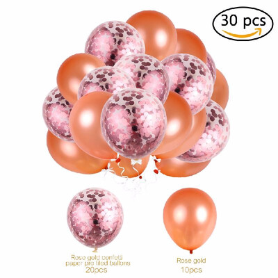 

Esonmus 30pcs Latex Ballons Rose Paper Balloons 12 Inch Thicken Ballon 12" Solid Color Ballon Rose-gold Confetti Balloons with Bal