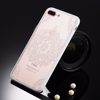 

Sexy Floral Phone Case For Apple iPhone 7 6 6s 5 5s SE Plus Lace Flower Hard PCTPU Cases Back Cover For iPhone X 8 Plus