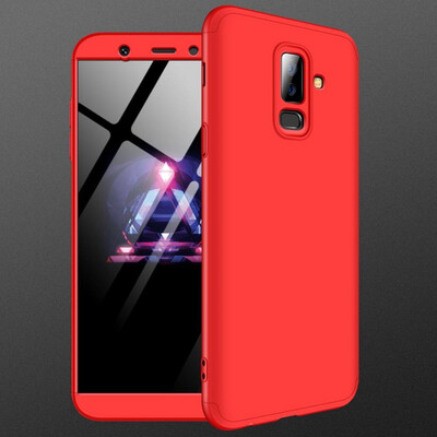 

MOONCASE Three-parts structure design Full Protection Hard Plastic Combination Case for Samsung Galaxy A6 Plus 2018 Red
