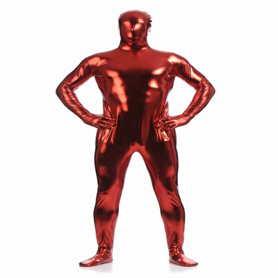 

Gesikai Men Shiny Metallic Full Bodysuits Zentai Suit Adults Unisex Catsuit Fancy Halloween Costumes