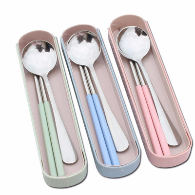 

Cntomlv Portable Dinnerware Set Chinese Stainless Steel Tableware Set With Box For Kids Travel Picnic Set Kitchen Accessories