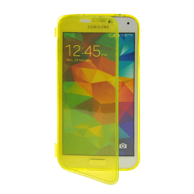 

MOONCASE Flip Wallet Soft Gel TPU Silicone Back Shell ЧЕХОЛ ДЛЯ Samsung Galaxy S5 I9600 Yellow