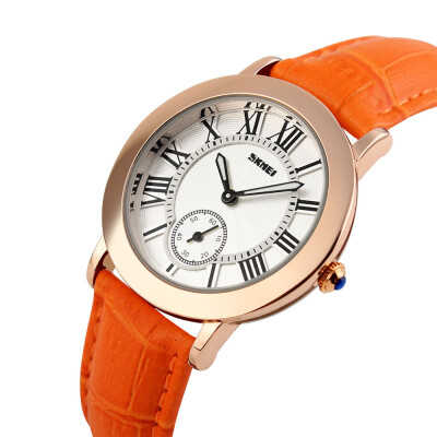 

SKMEI 1083 Women Fashion Style Second Dial Leather Band Quartz Wristwatch