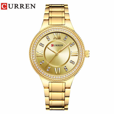 

CURREN 9004 Top Luxury Brand Women Quartz Watch Crystal Design Ladies wristwatches relogio feminino