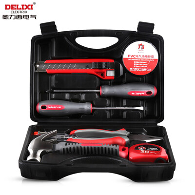 

DELIXI ELECTRIC manual household tool set 8 piece set basic maintenance manual toolbox appliance repair home set