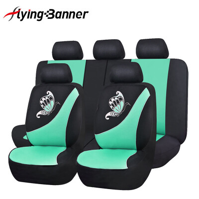 

car seat covers set protector butterfly embroidery airbag compatible rear bench split 4060 5050 6040