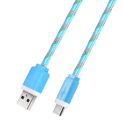 

1M Micro USB Flat Braided Synchronization Charger Cable Cord Adapter for Android Smart Phones High speed data transfer