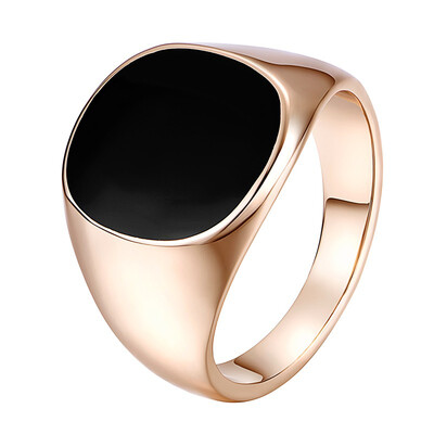 

Yoursfs Onyx Ring For Men Signet Ring With Black Square Enamel Trendy Jewelry