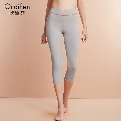 

Ou Difen sports pants high waist stretch body shaping pants corset pants plastic pants XO7601 milk gray