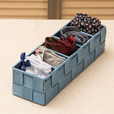 

Ou Runzhe storage box woven thick five-grid underwear debris storage basket