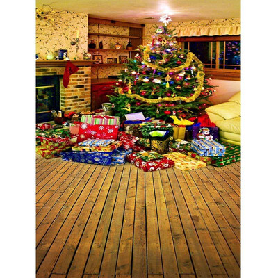 

Golden Xmas Tree Photo Backdrop 57FT Vinyl Fabric Cloth Digital Printing Photo Background st-535