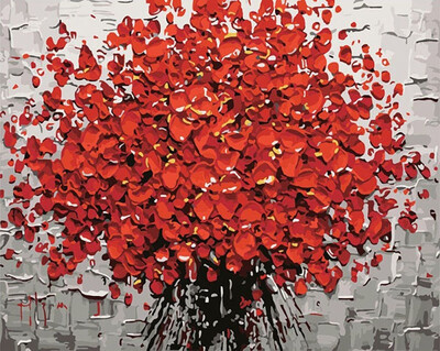 

Abstract Flowers Oil Painting Diy Oil Painting Paint by Number Kit on Canvas - Red Flowers