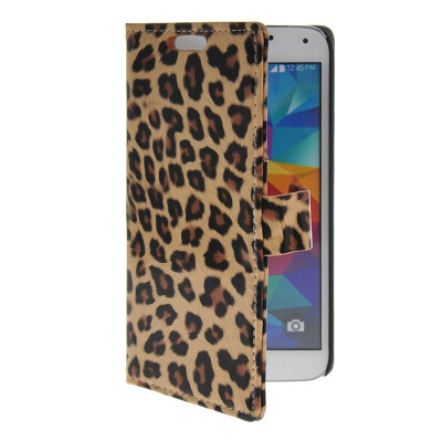 

MOONCASE Slim Leather Flip Wallet Card Pouch with Kickstand Shell Back ЧЕХОЛ ДЛЯ Samsung Galaxy S5 I9600 Leopard