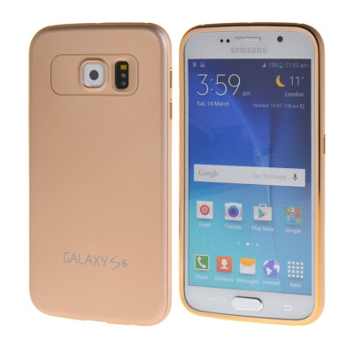 

MOONCASE Bumper Frame + Hard Rubberized Rubber Coating Devise Back Case Cover for Samsung Galaxy S6 Brown
